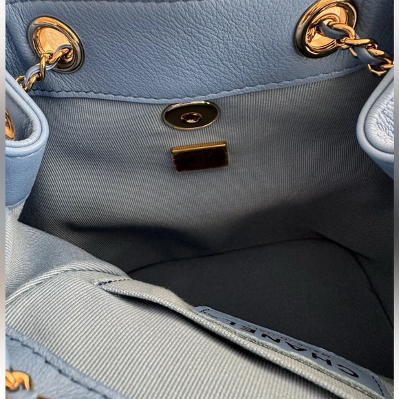 CHANEL DUMA Backpack - 24P - Blue Bag With Silver Accents - Picture 4 of 15